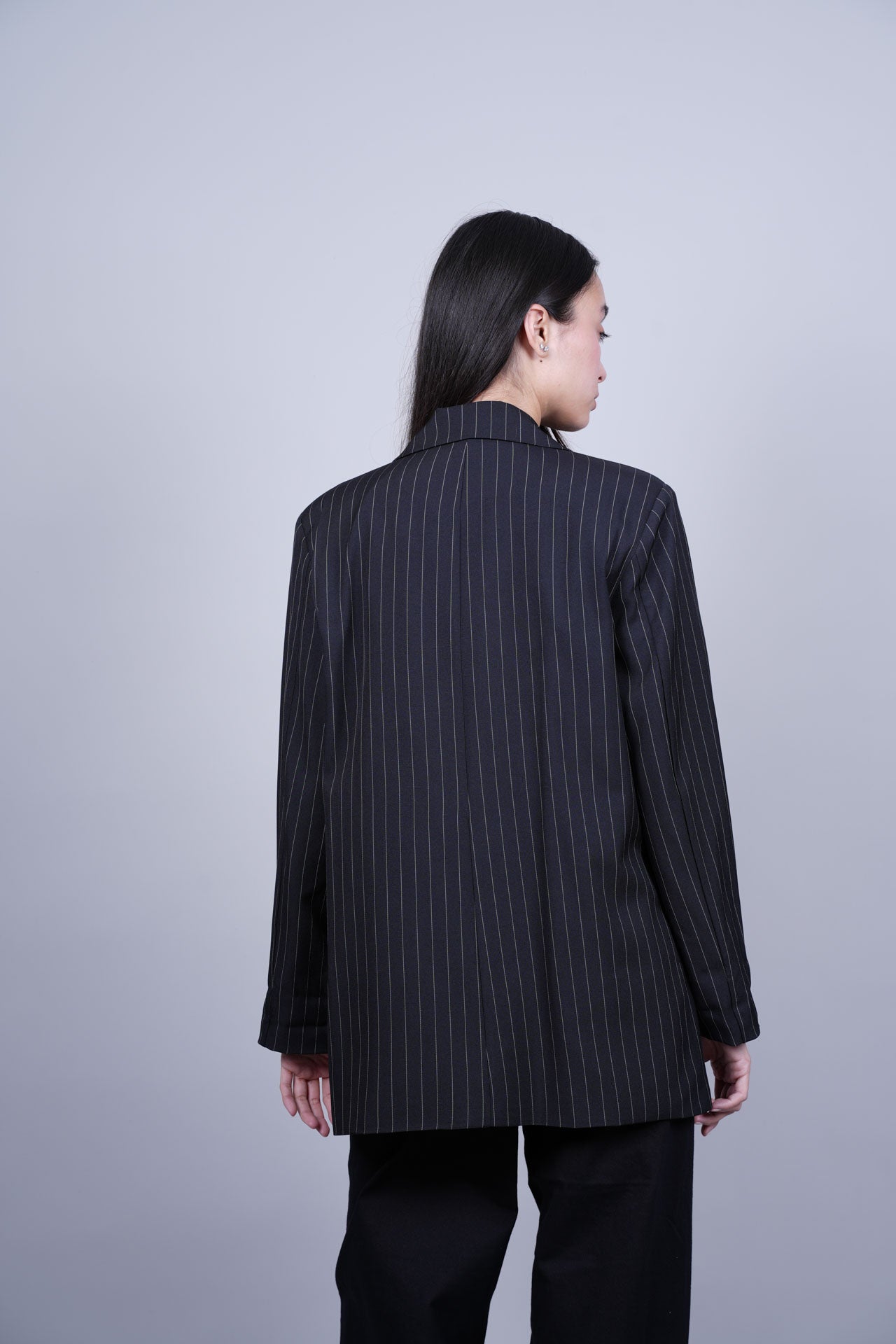 STRIPED DOUBLE-BREASTED BLAZER