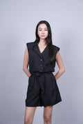 SHOULDER TAILORED SHORT JUMPSUIT