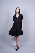 PUFF SLEEVE BUTTON FRONT DRESS