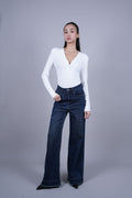 DARK WASH WIDE LEG JEANS