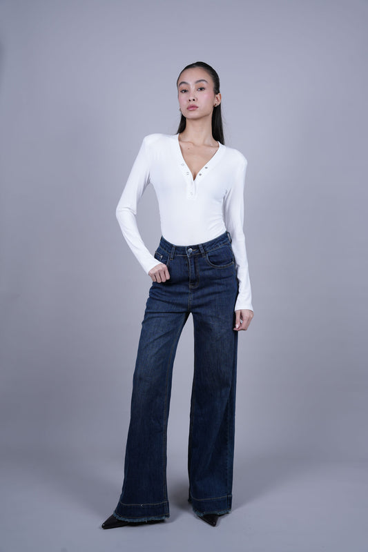 DARK WASH WIDE LEG JEANS