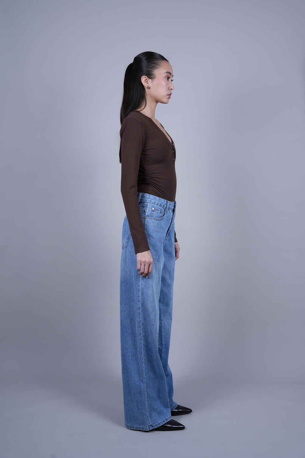 LIGHT WASH WIDE LEG JEANS