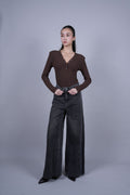 WASHED WIDE LEG DENIM JEANS