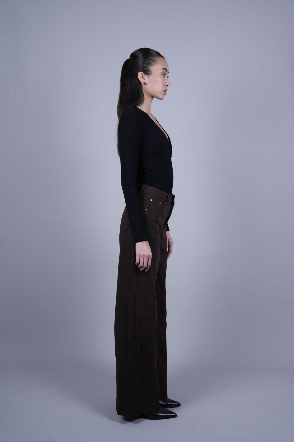 CHOCOLATE WIDE LEG DENIM JEANS
