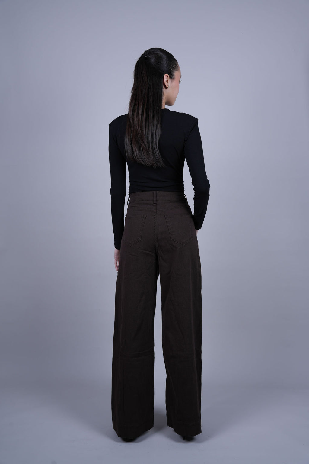CHOCOLATE WIDE LEG DENIM JEANS