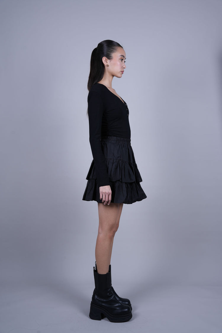 LAYERED RUFFLE MINI SKIRT
