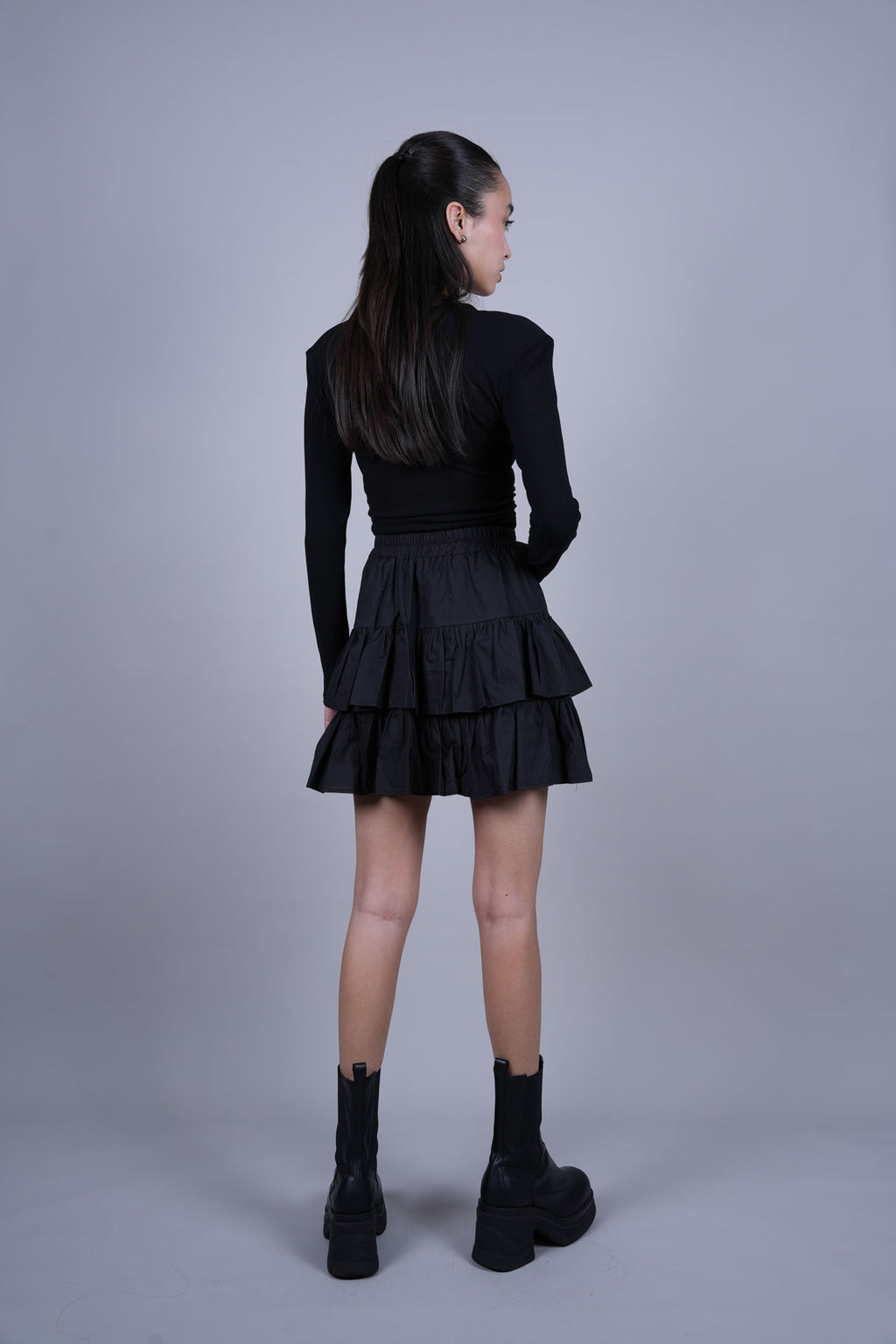 LAYERED RUFFLE MINI SKIRT