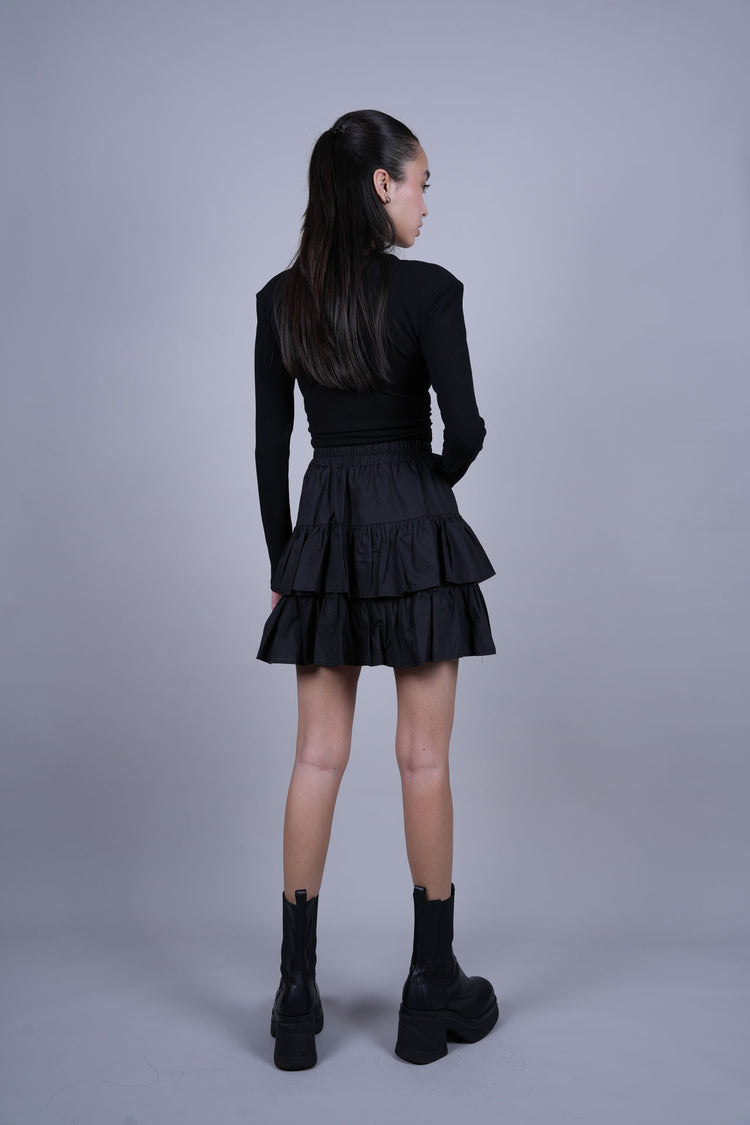 LAYERED RUFFLE MINI SKIRT