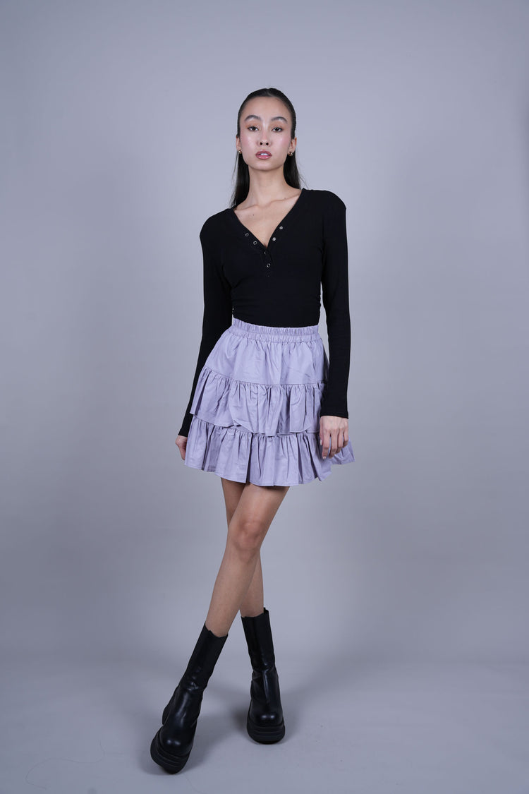 LAYERED RUFFLE MINI SKIRT