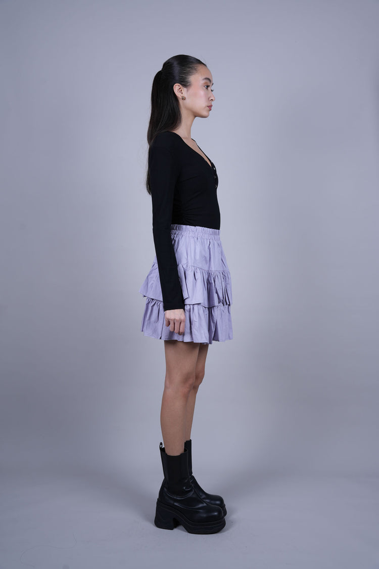 LAYERED RUFFLE MINI SKIRT