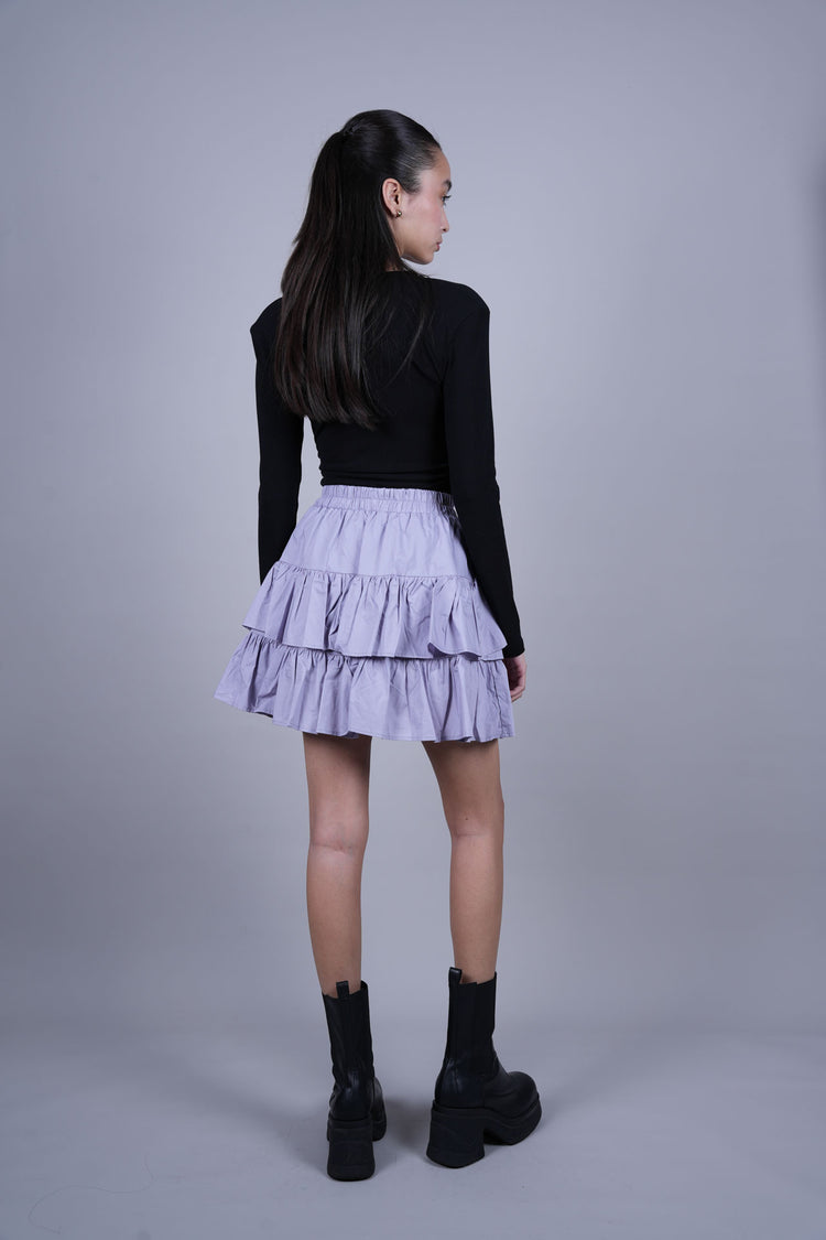 LAYERED RUFFLE MINI SKIRT