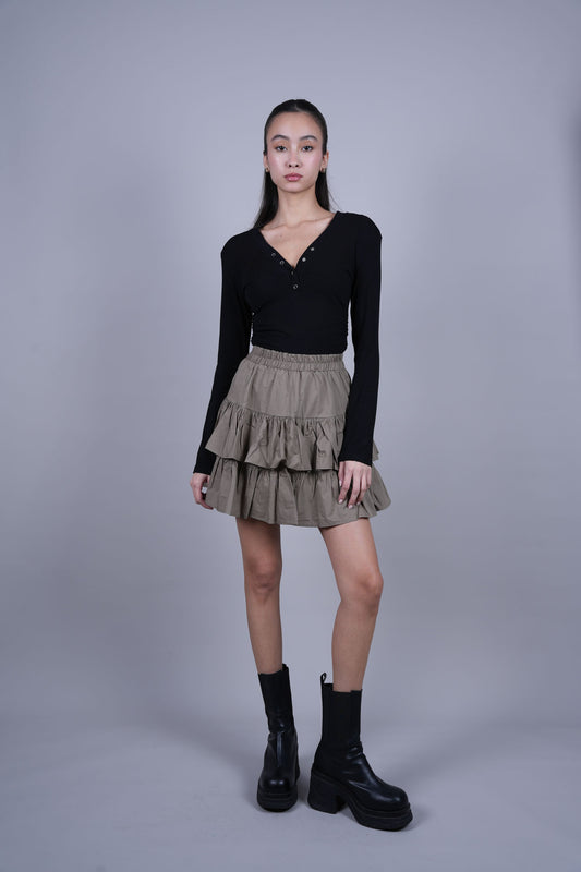 LAYERED RUFFLE MINI SKIRT