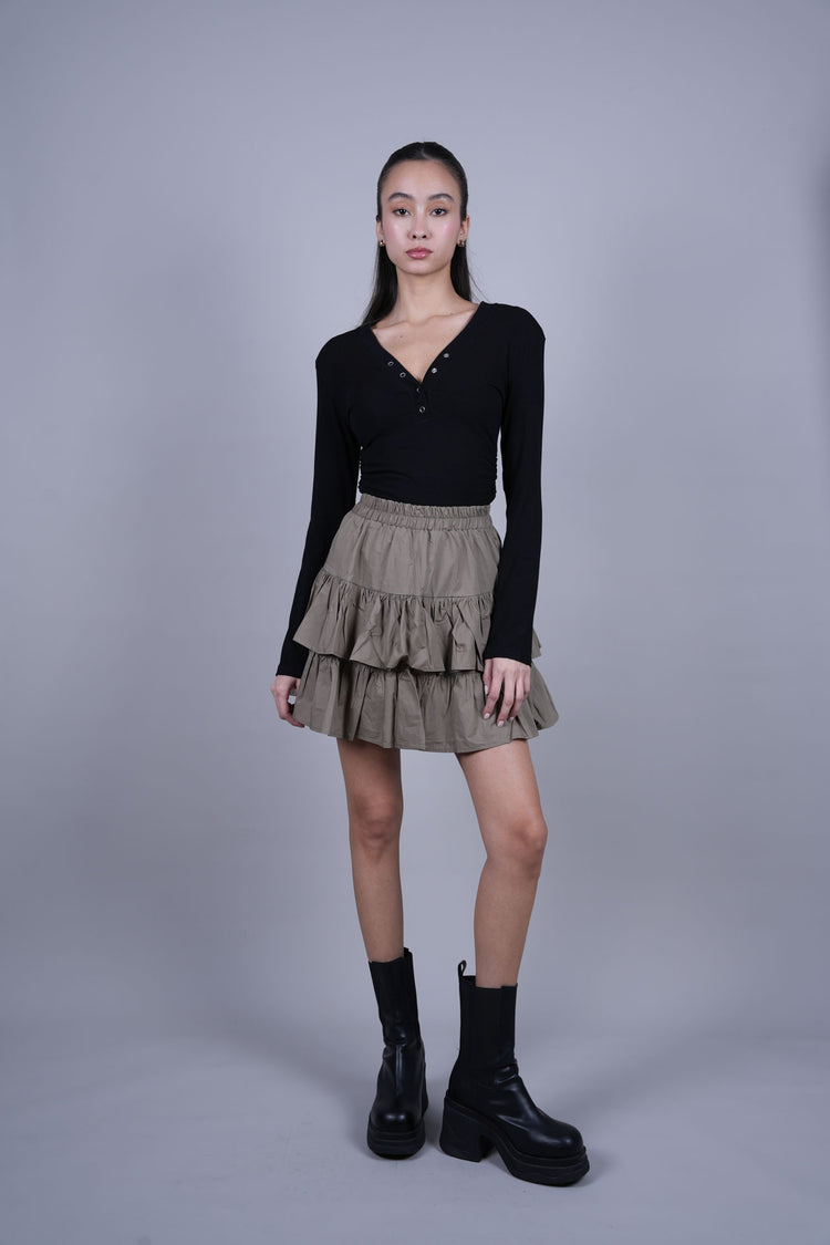 LAYERED RUFFLE MINI SKIRT