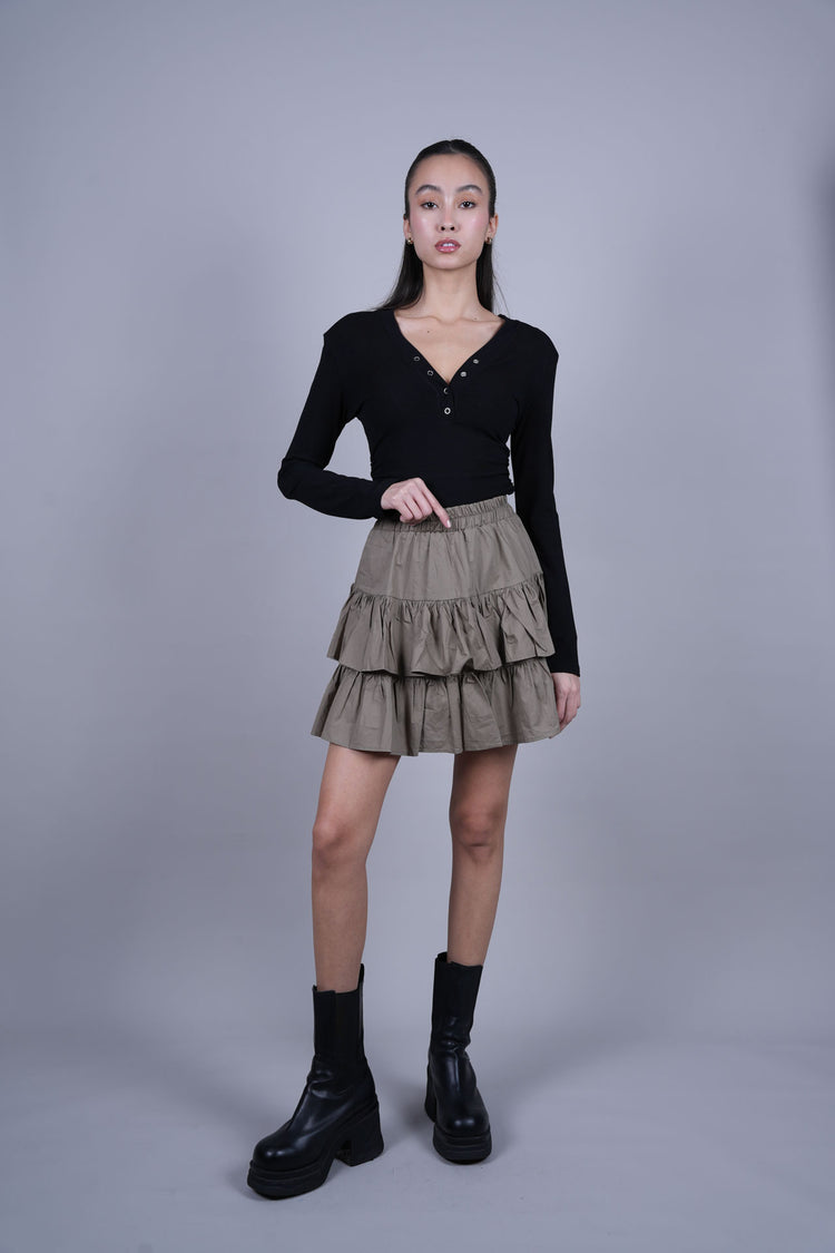 LAYERED RUFFLE MINI SKIRT