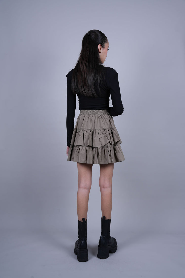 LAYERED RUFFLE MINI SKIRT