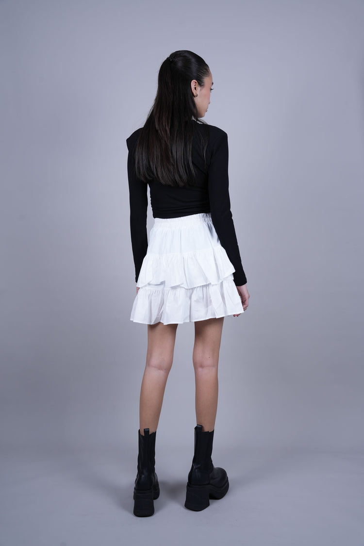 LAYERED RUFFLE MINI SKIRT
