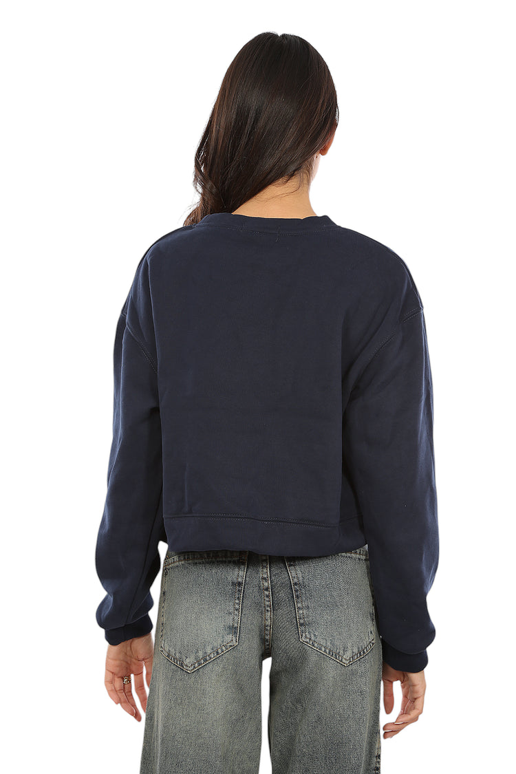 VELVET-LINED CROPPED SWEATER