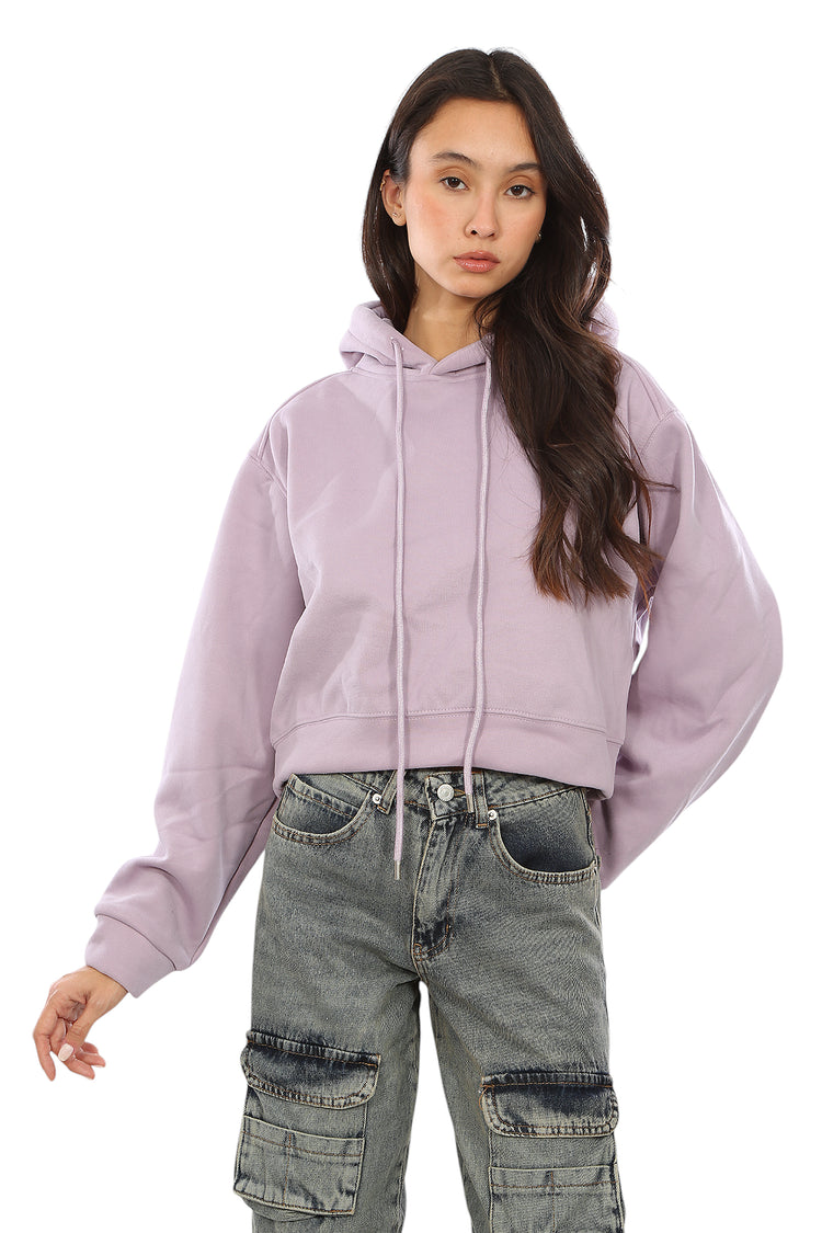 PROGRESS PRINTED VELVET-LINED CROPPED HOODIE