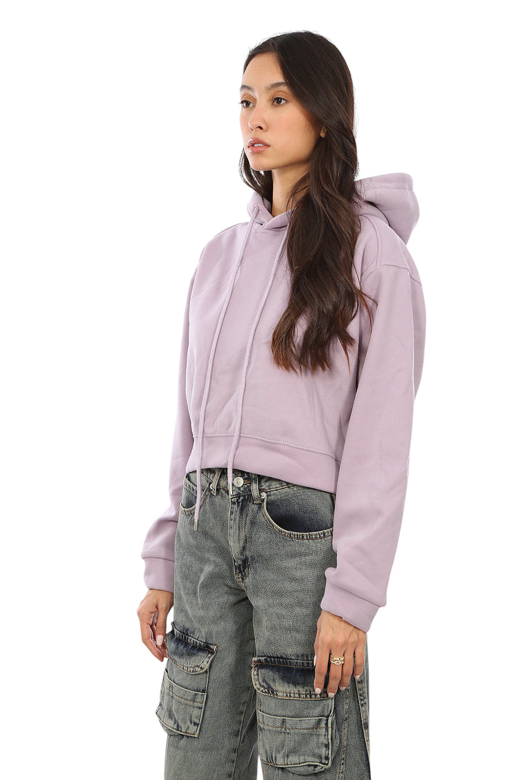 PROGRESS PRINTED VELVET-LINED CROPPED HOODIE