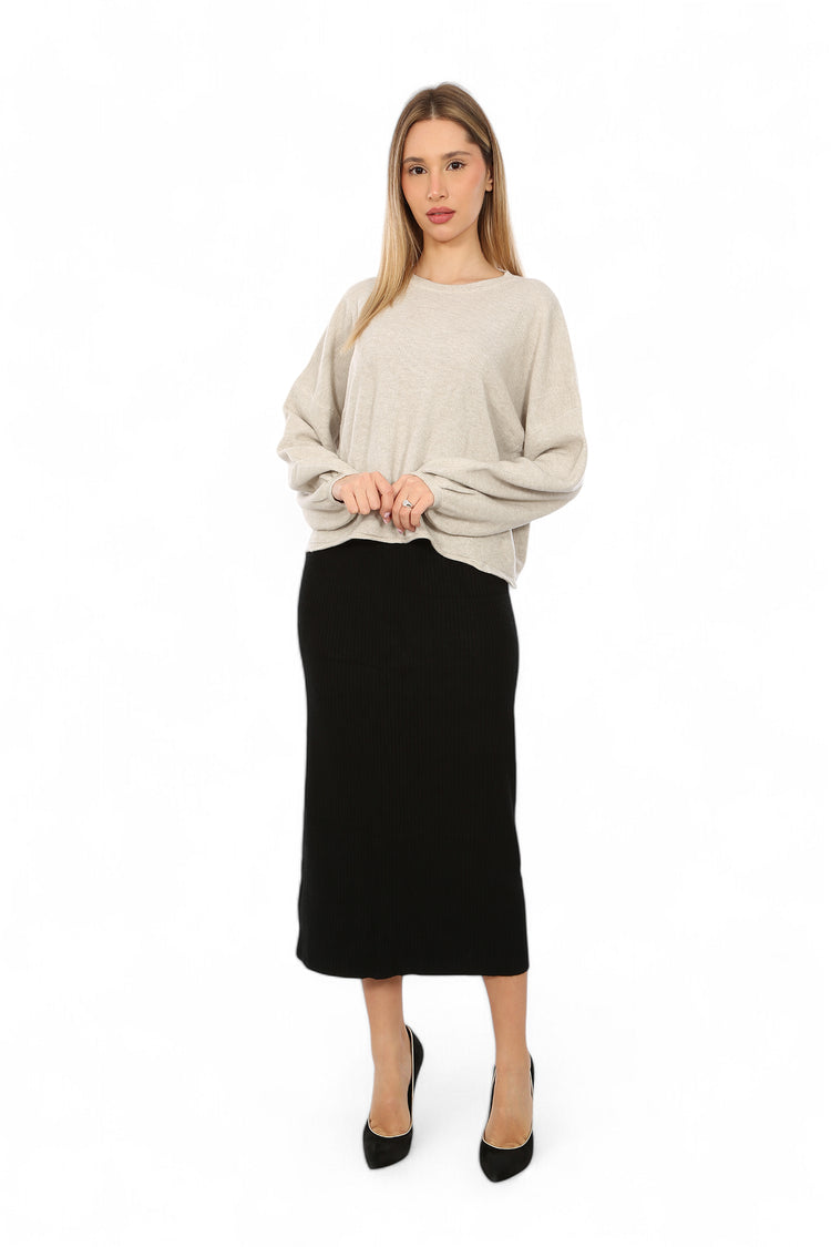 LONG WOOL SKIRT