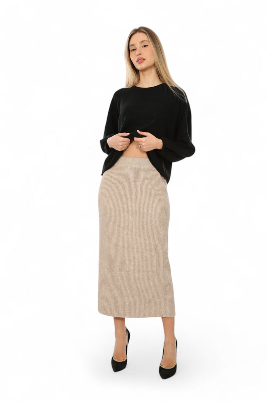 LONG WOOL SKIRT