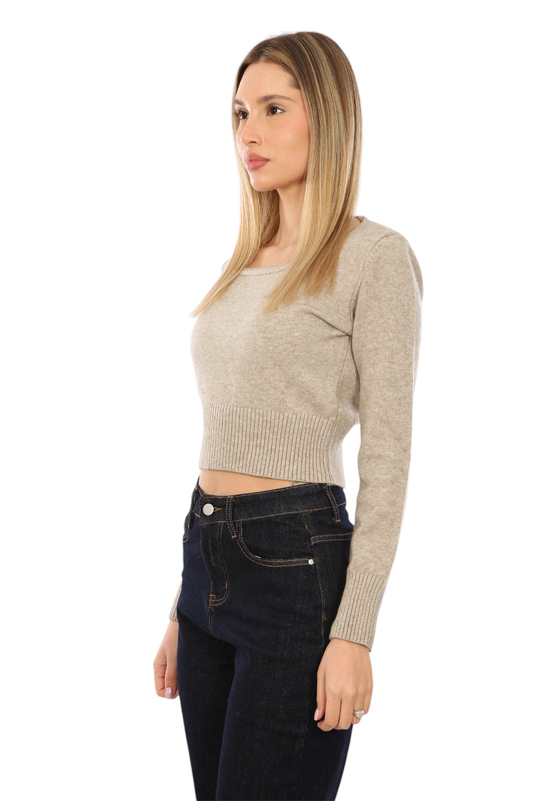 SQUARED KNITTED CROPPED-TOP