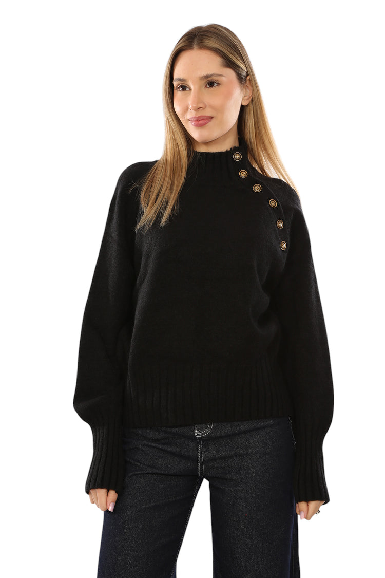 SWEATER WITH SHOULDER BUTTONS