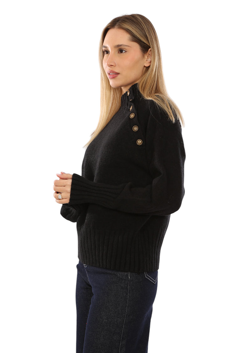 SWEATER WITH SHOULDER BUTTONS