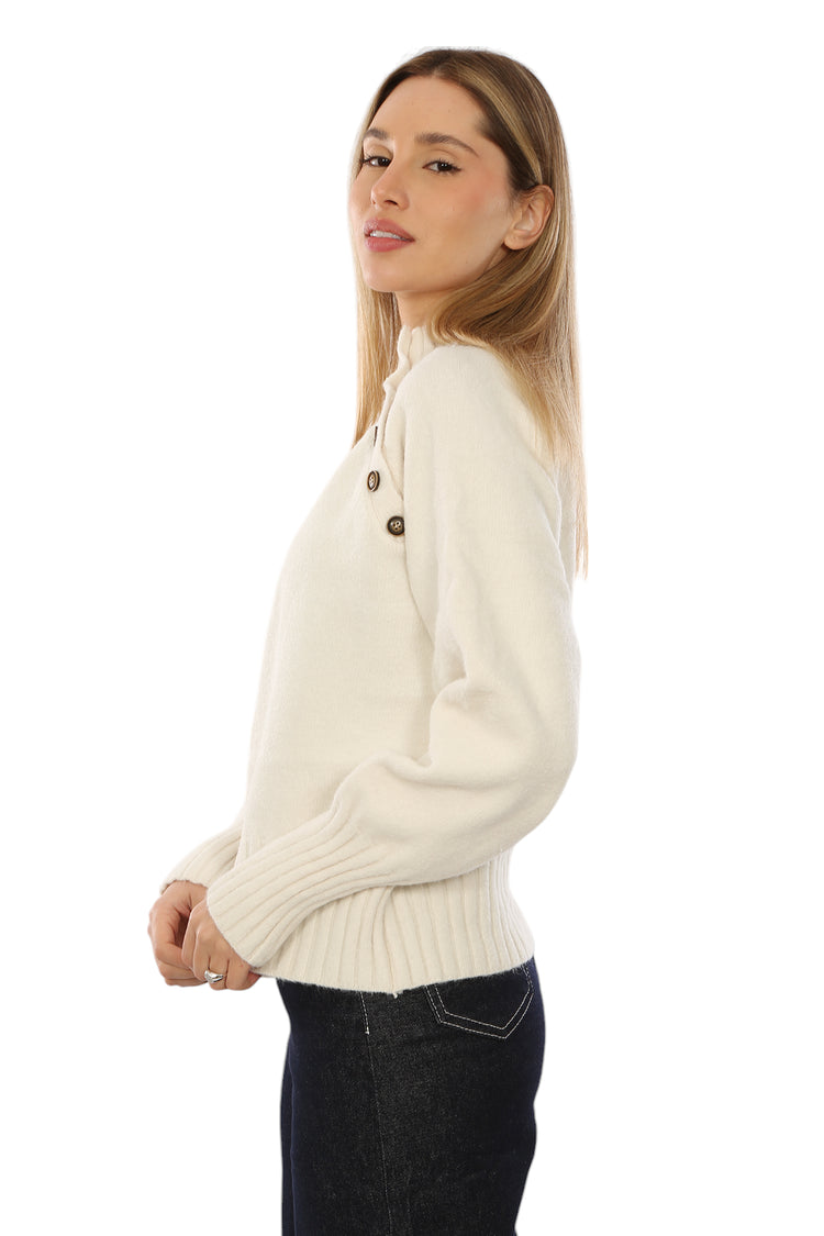 SWEATER WITH SHOULDER BUTTONS