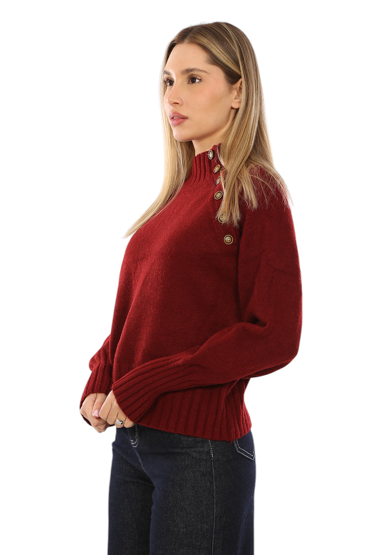 SWEATER WITH SHOULDER BUTTONS