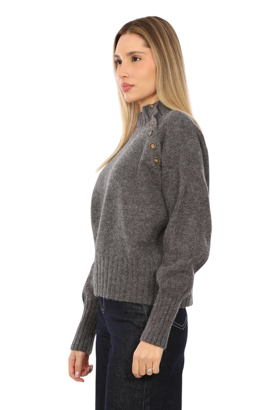 SWEATER WITH SHOULDER BUTTONS