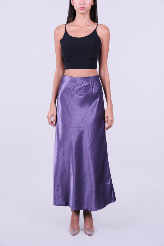 SATIN BIAS-CUT MAXI SKIRT