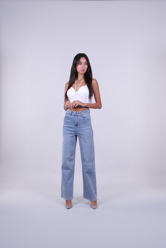 SPLIT SEAM STRAIGHT JEANS
