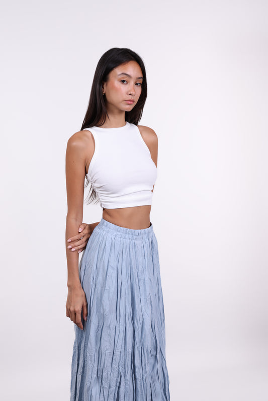 WRINKLED FLOWY MAXI SKIRT
