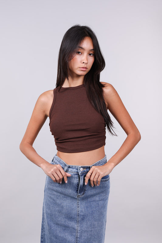 SCRUNCHED SIDE CROP-TOP