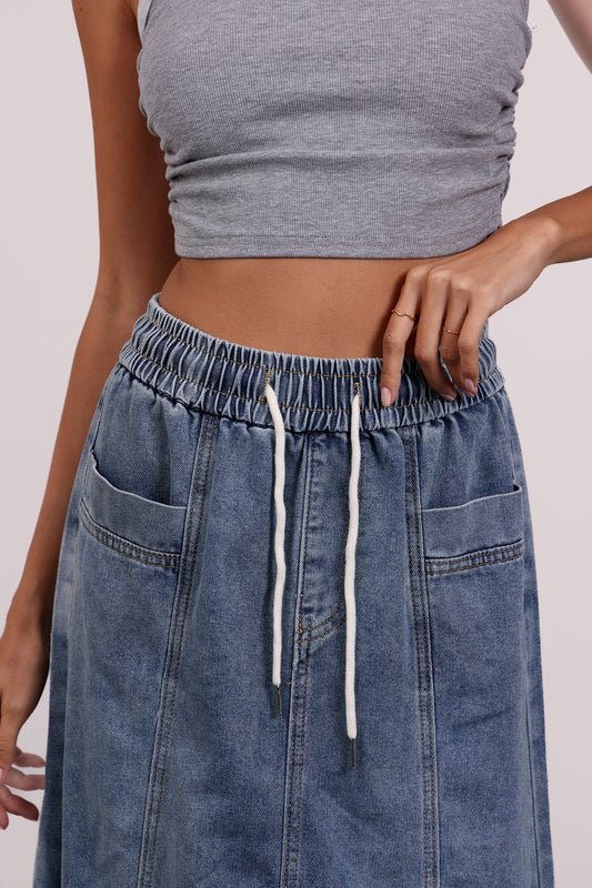 DENIM LONG SKIRT