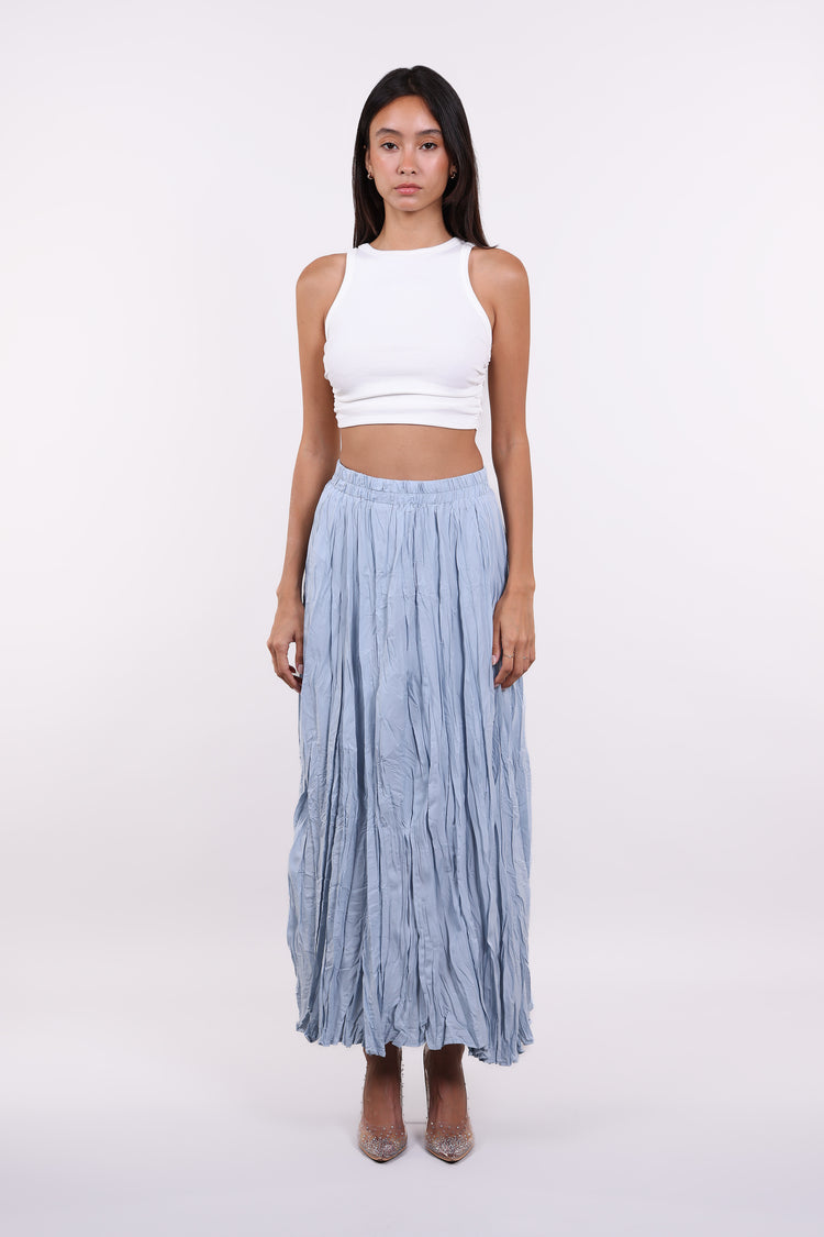 WRINKLED FLOWY MAXI SKIRT