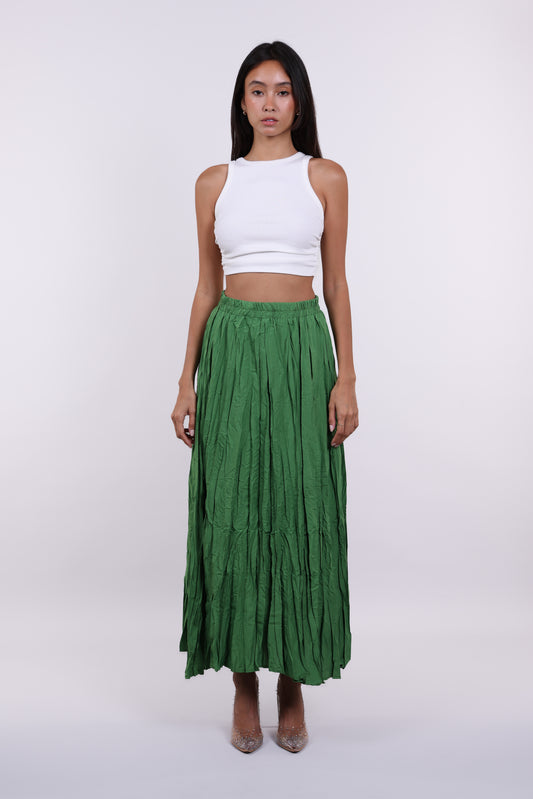 WRINKLED FLOWY MAXI SKIRT