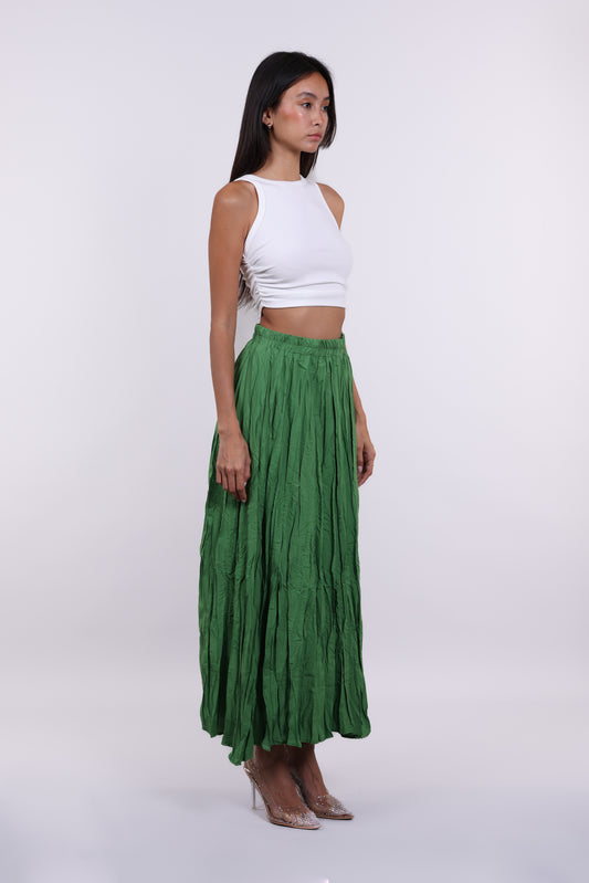 WRINKLED FLOWY MAXI SKIRT