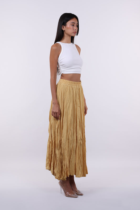 WRINKLED FLOWY MAXI SKIRT